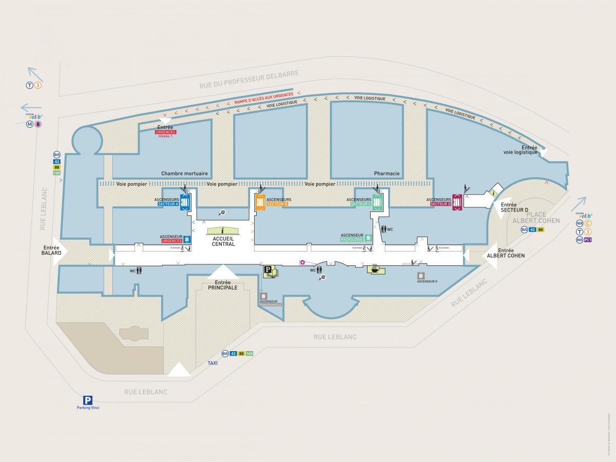 Карта Жоржа Помпиду больнице