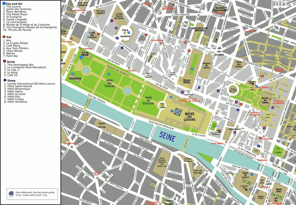 Карта 1-м округе Парижа