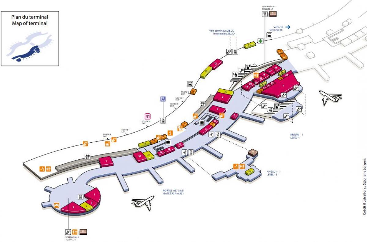 Шарль де голль аэропорт схема терминалов на русском