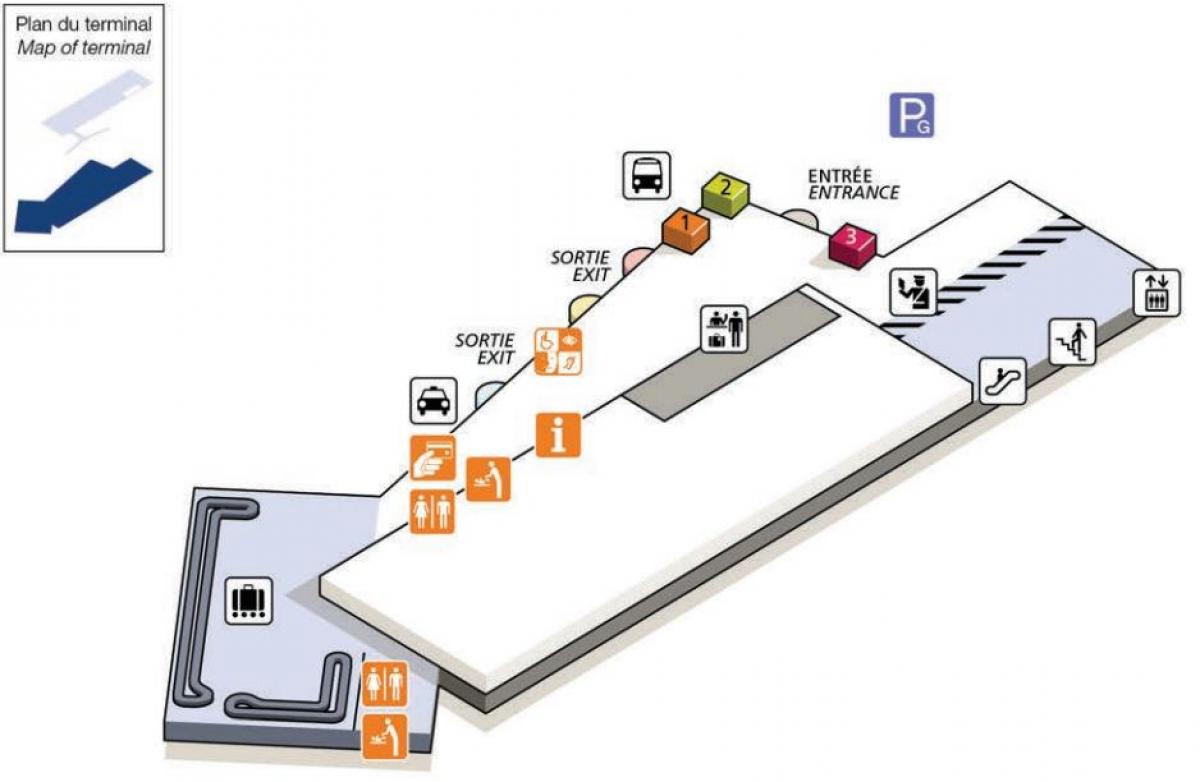 Карта Шарль де Голль терминал аэропорта 2Г
