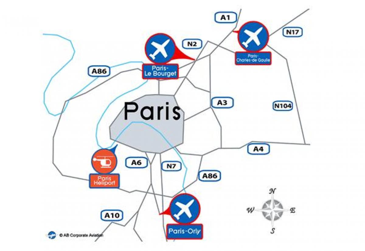 Карта аэропорта Парижа