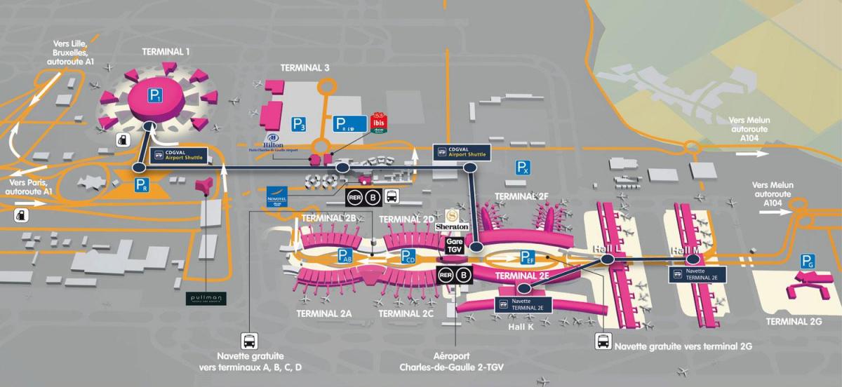 Карта аэропорта Руасси
