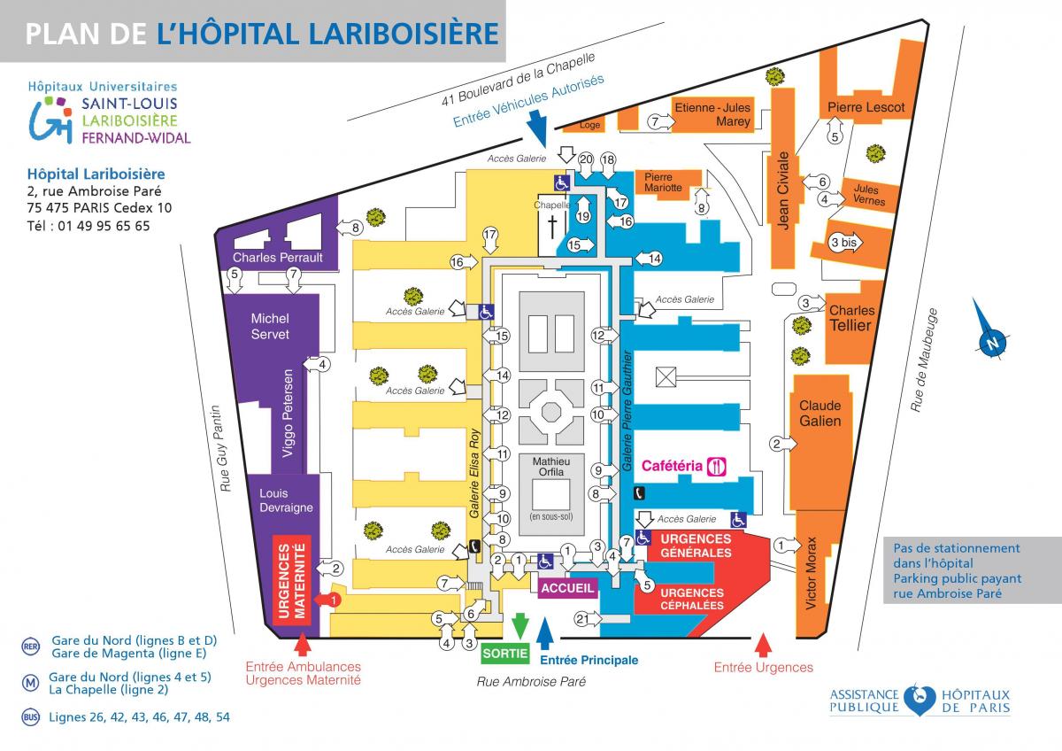 Карту больница Lariboisiere