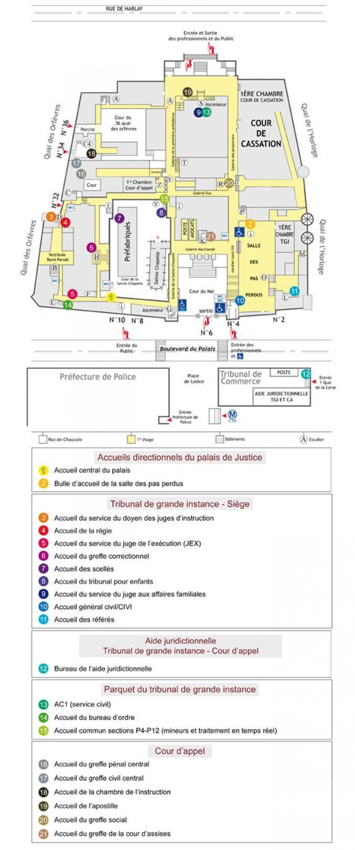 Карта Дворец правосудия Париж