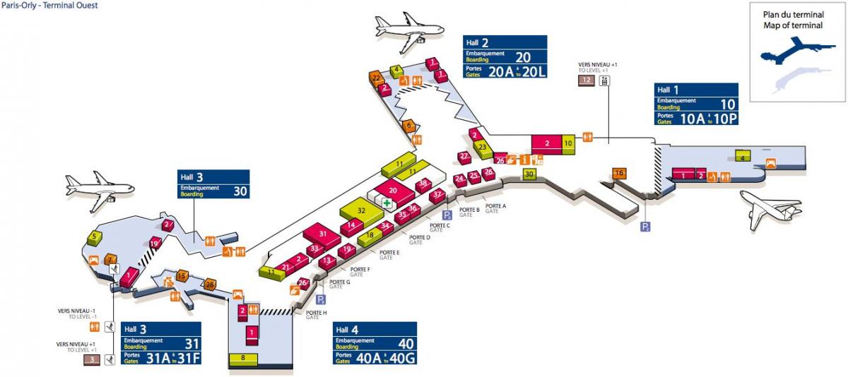 Карта аэропорта Орли
