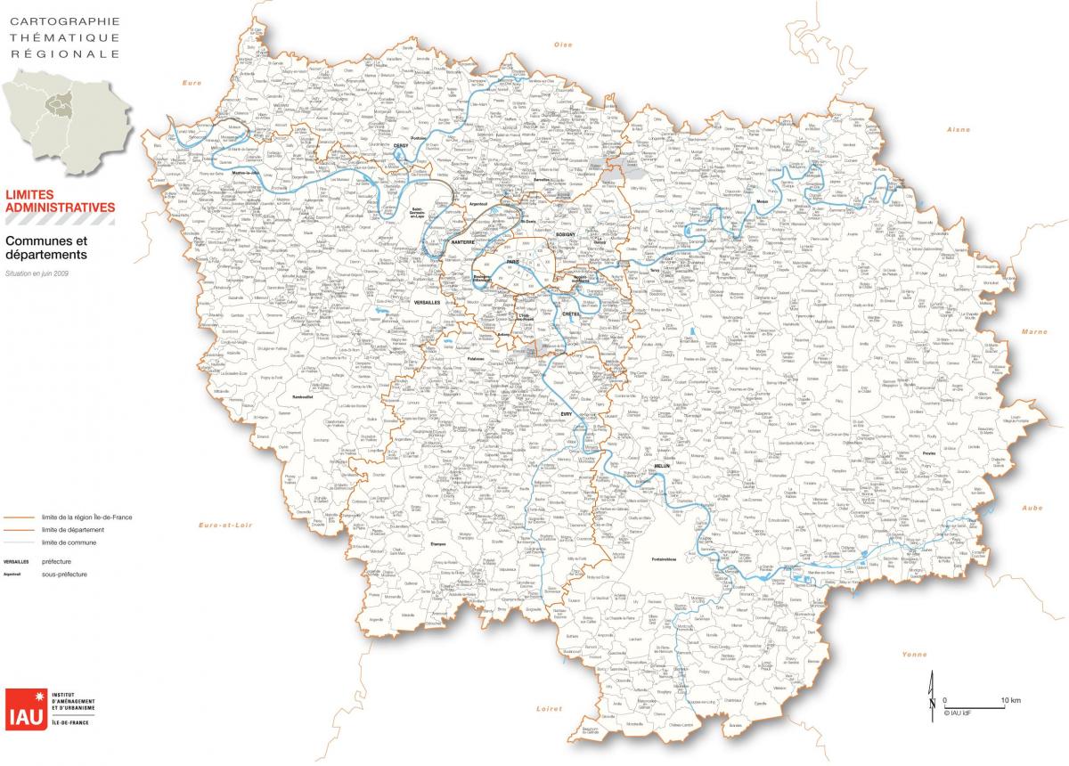 Карту Иль-де-Франс