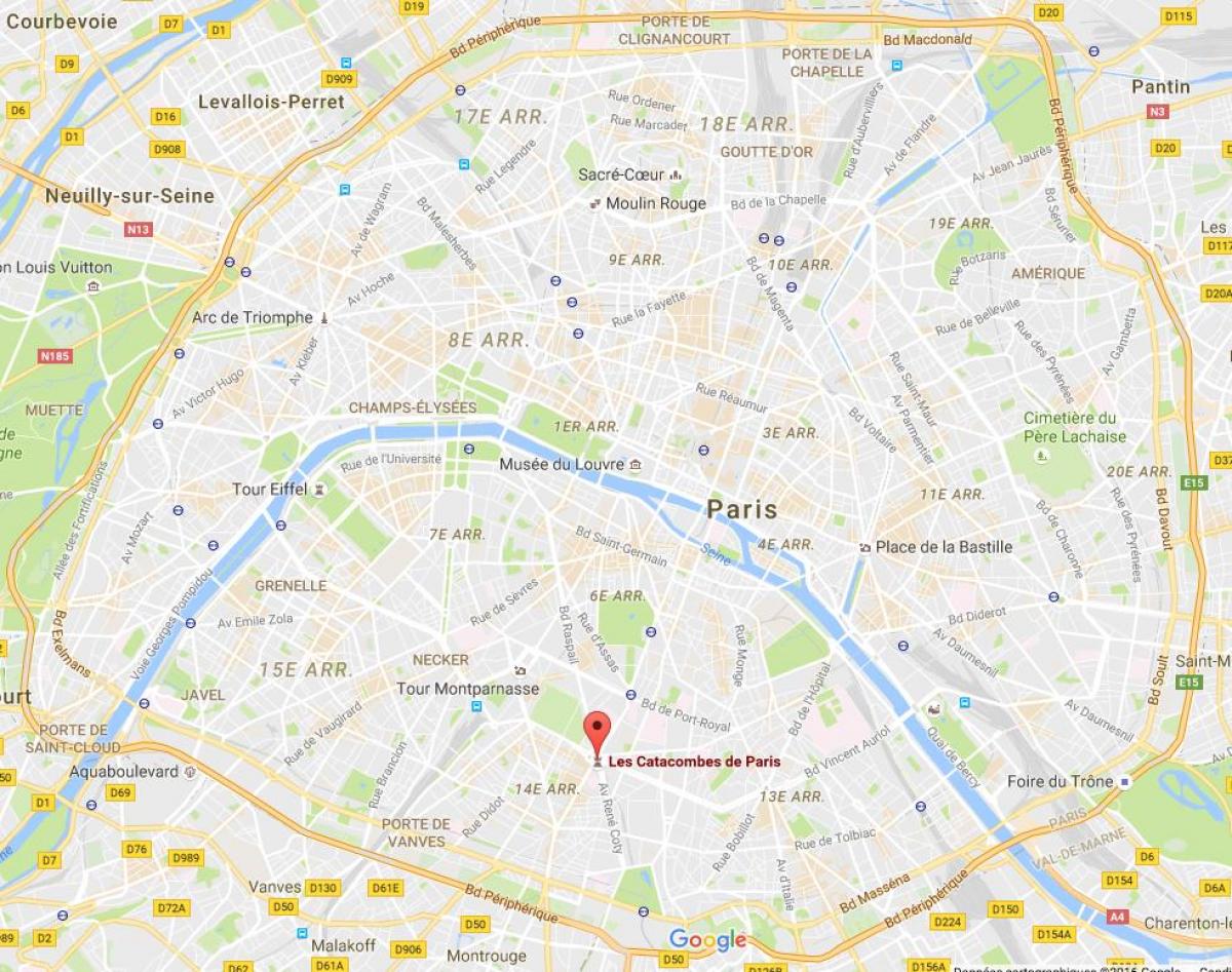 Карта катакомбы Парижа