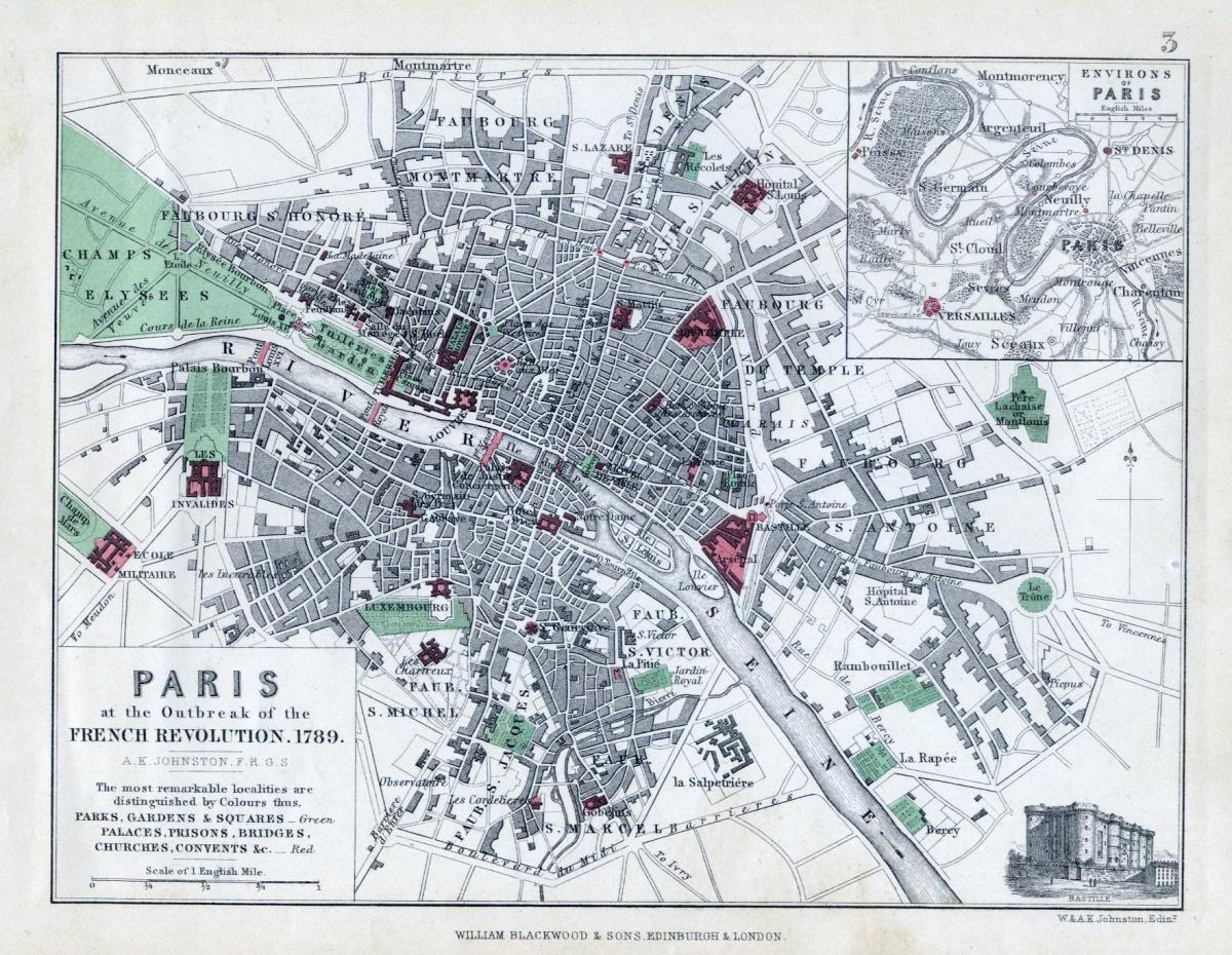 Карта Парижа 1789