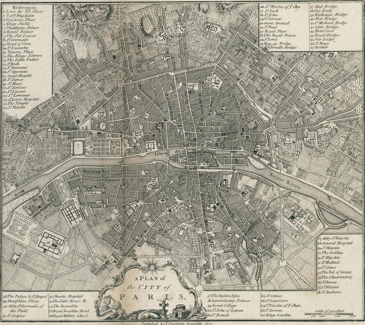 Карта Парижа 1800