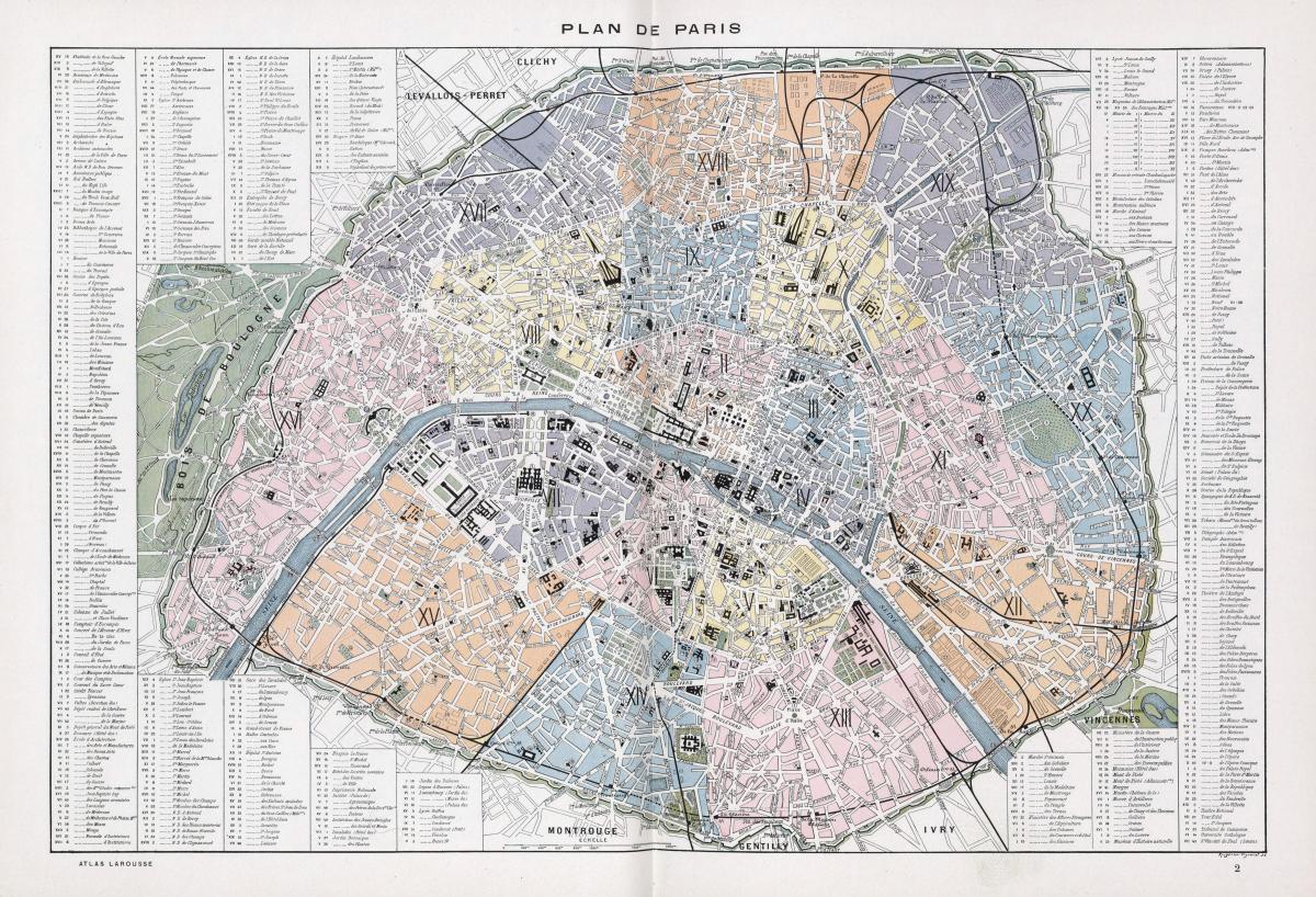 Карта Парижа 1900