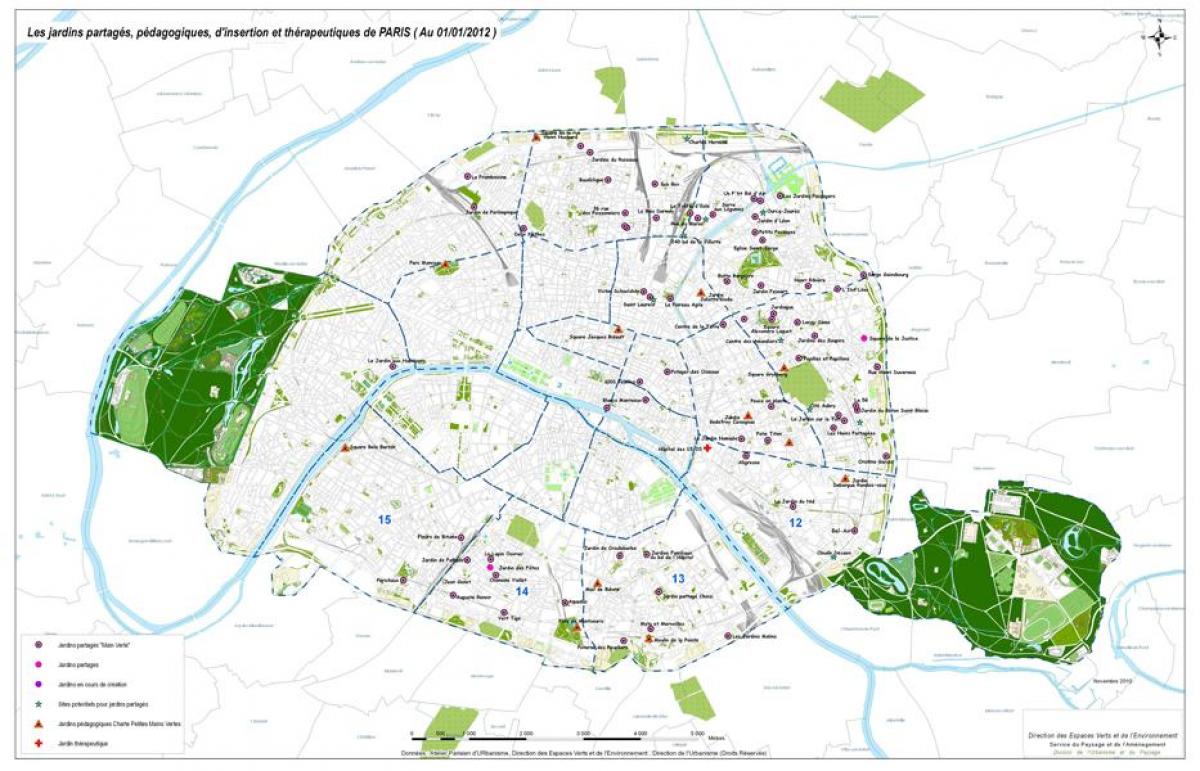 Карта парижского сада