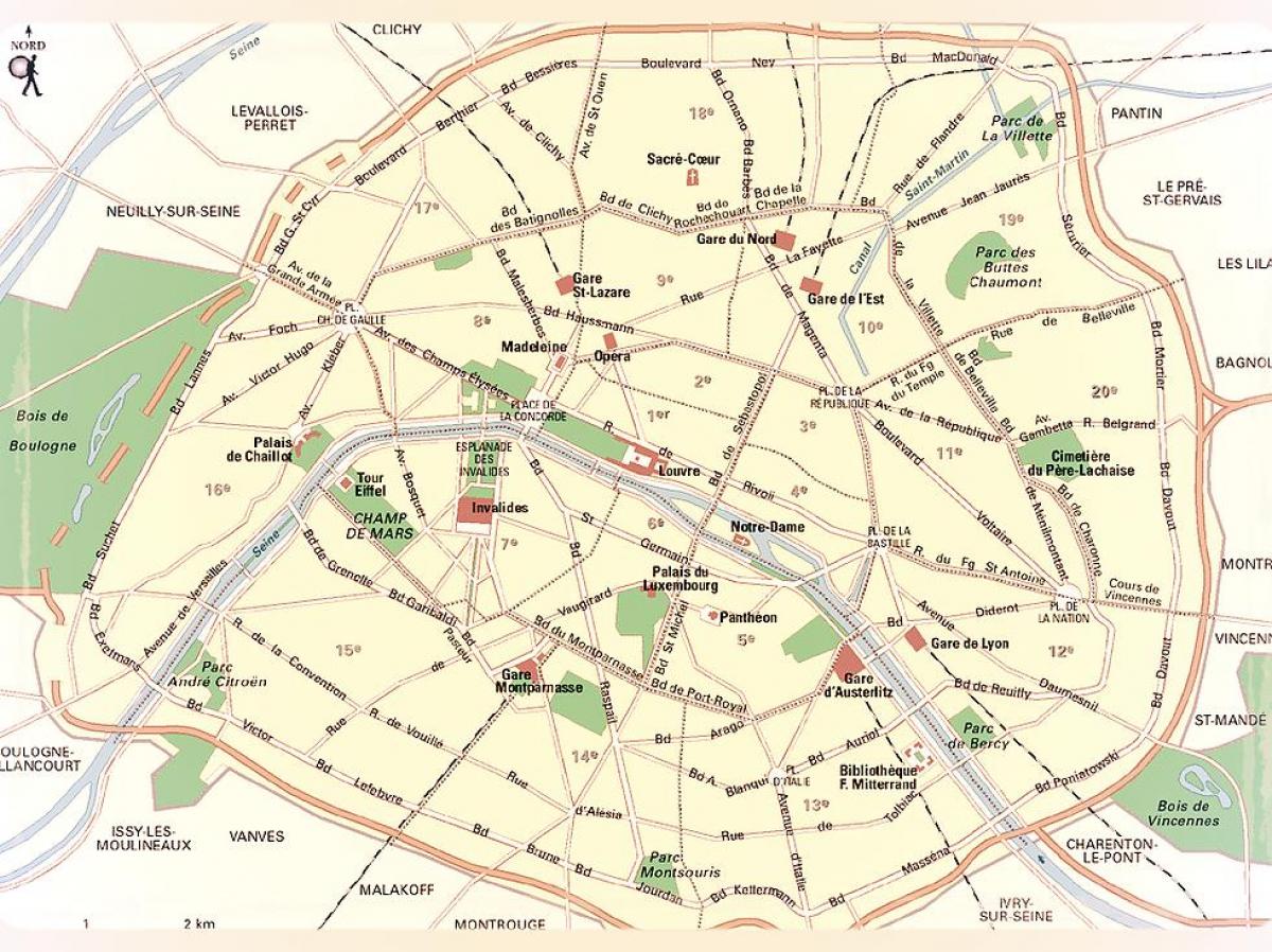 Карта парижских парков