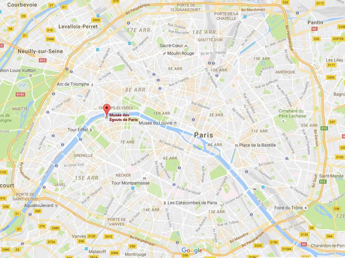 Карта Парижа канализации
