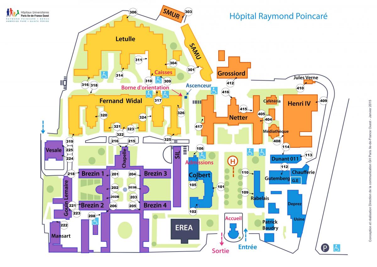 Карта Раймон-Пуанкаре больнице