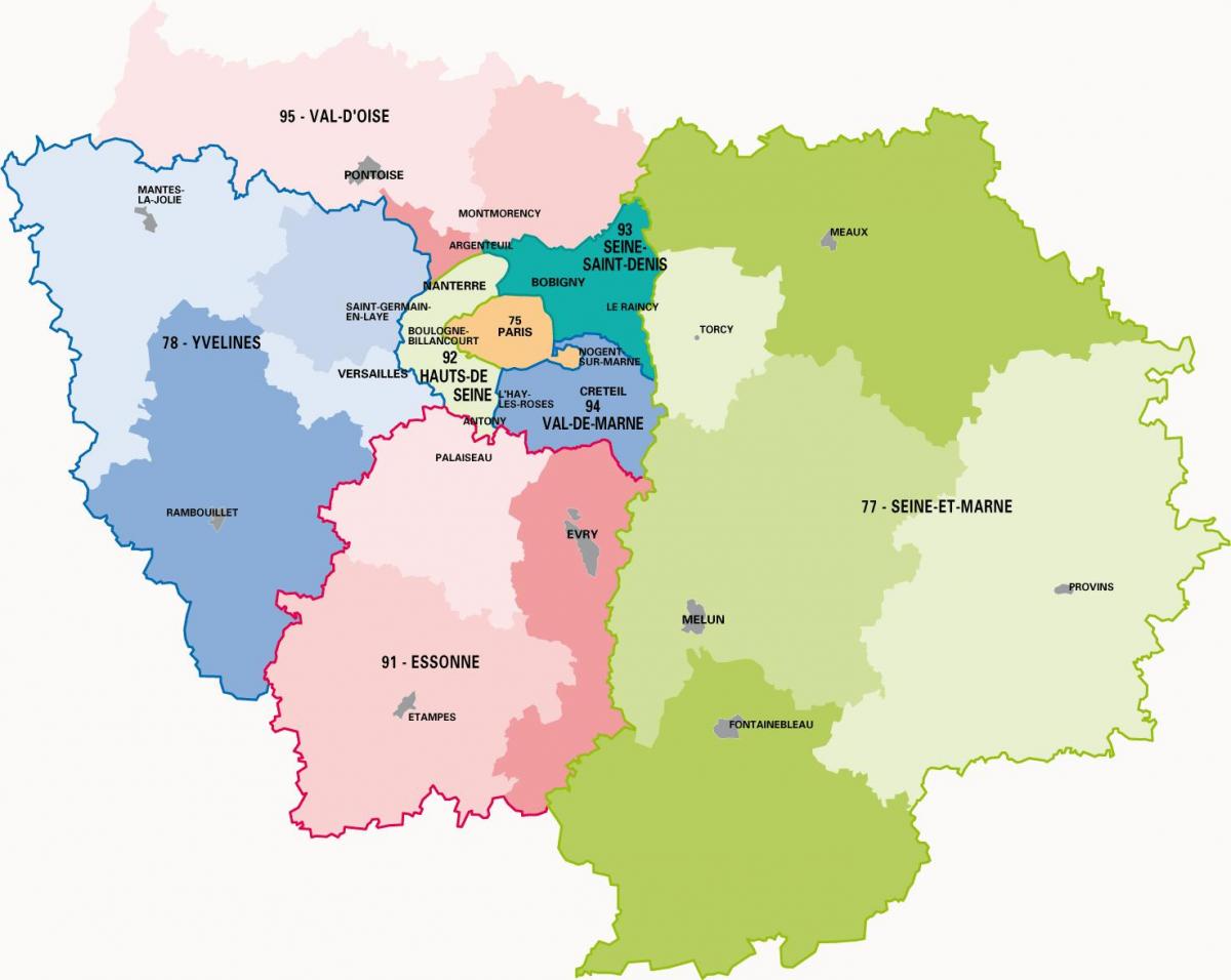 Карта регион парижанка