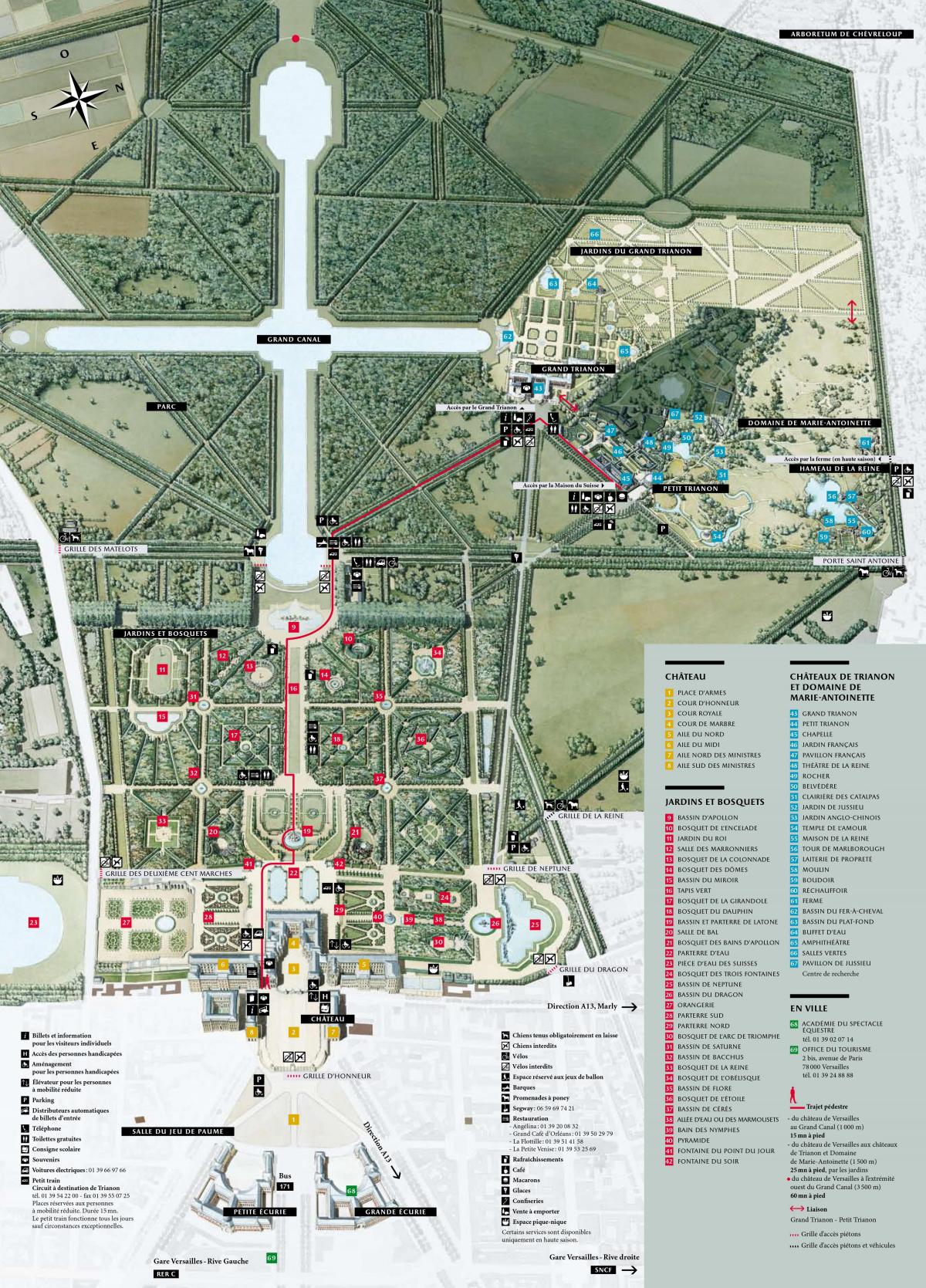 Карта садах Версаля