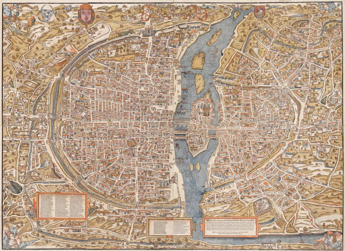 Карта старого Парижа