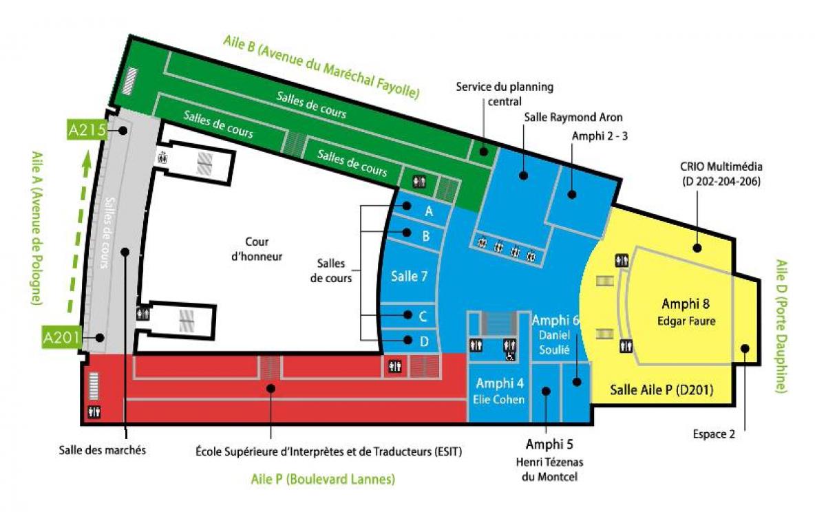 Карта университета Дофин - 2 этаж