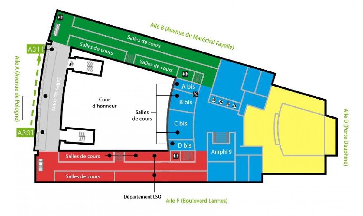 Карта университета Дофин - 3 этаж
