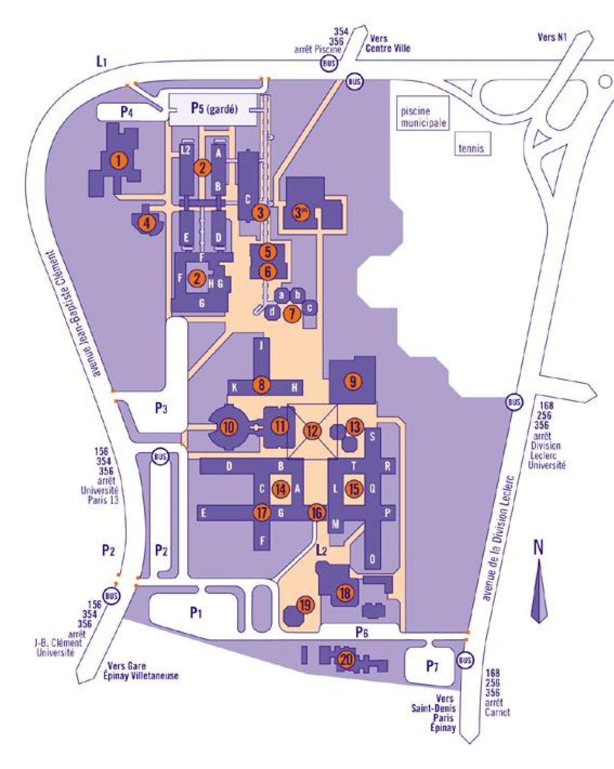 Карта университета Париж 13-го
