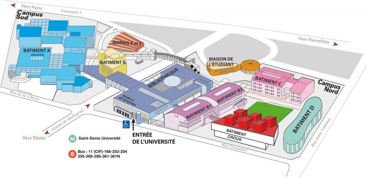 Карта университета Париж 8-й