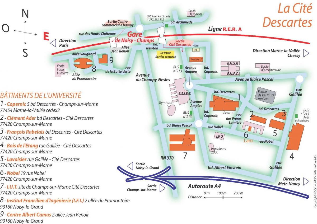 Карта университета Париж Декарт