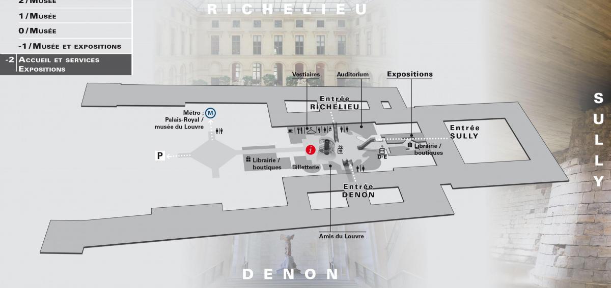 Карту уровня Лувра -2