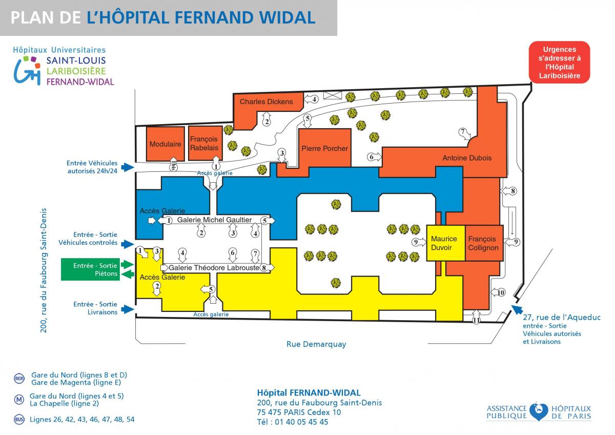 Карта Фернана-Видаля больнице