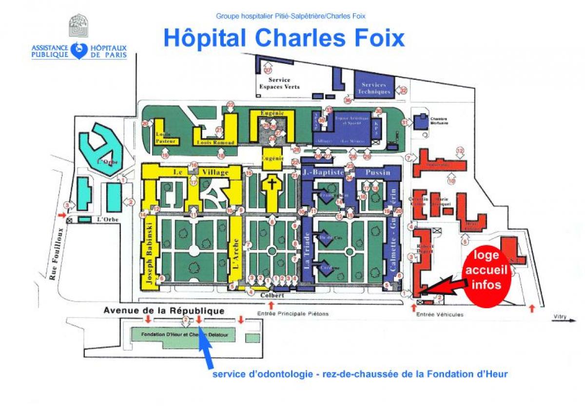 Карта Чарльз-Фуа больнице