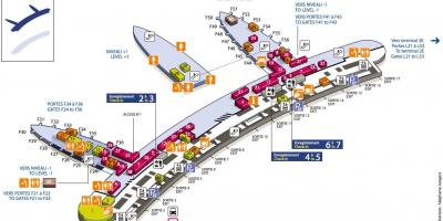 Карта Шарль-де-Голль аэропорт терминал 2Ф
