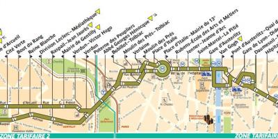 Карта автобусов Парижа линия 57