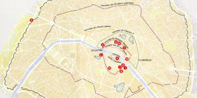 Карта городские стены Парижа