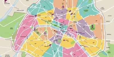 Карта достопримечательностей Парижа