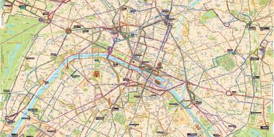 Карта Парижа на автобусе