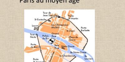 Карта Парижа в Средние века