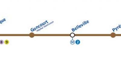 Линия карта Парижа метро 11