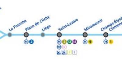 Карта Парижа линии метро 13