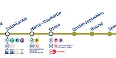 Карта Парижа линии метро 3