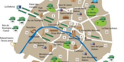 Карта Парижа туризма