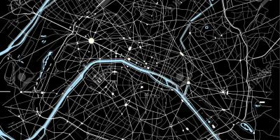 Карта Парижа черный и белый