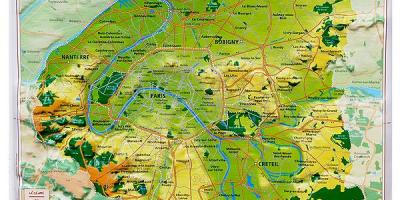 Карта рельефа Париж