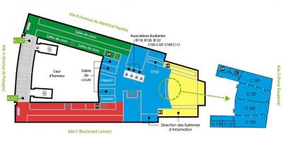 Карта университета Дофин - 1 этаж